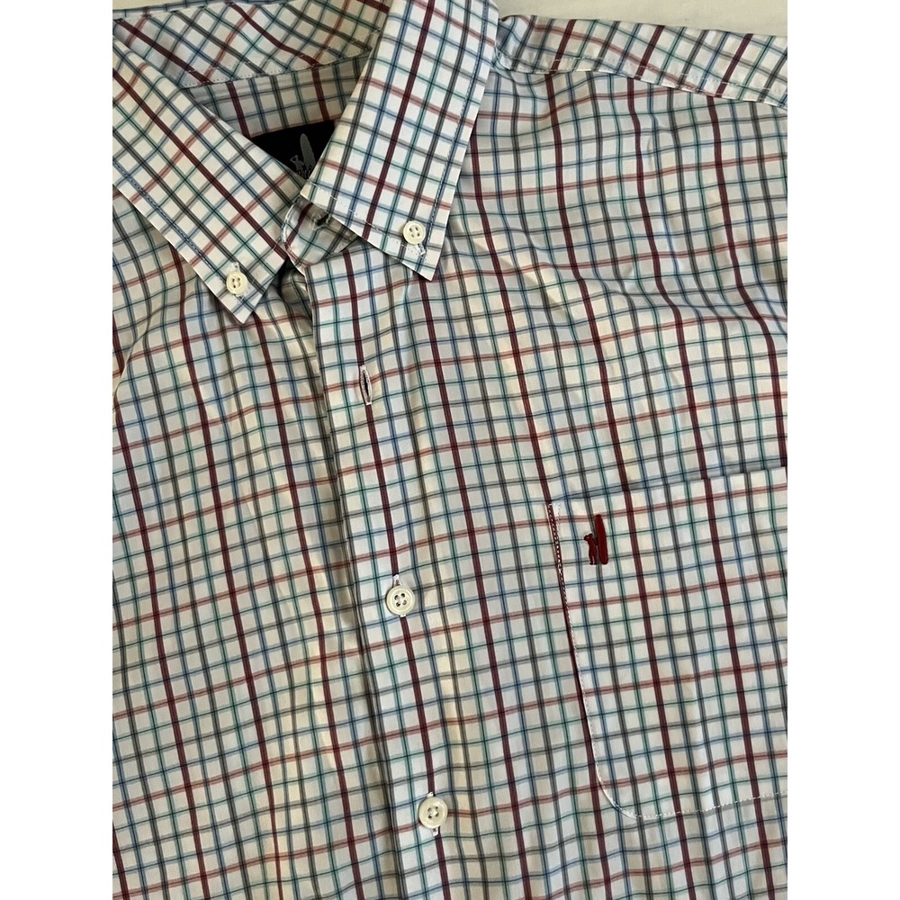 Johnnie-O Dress Shirt Mens L Multicolor Check Long Sleeve Casual Surf